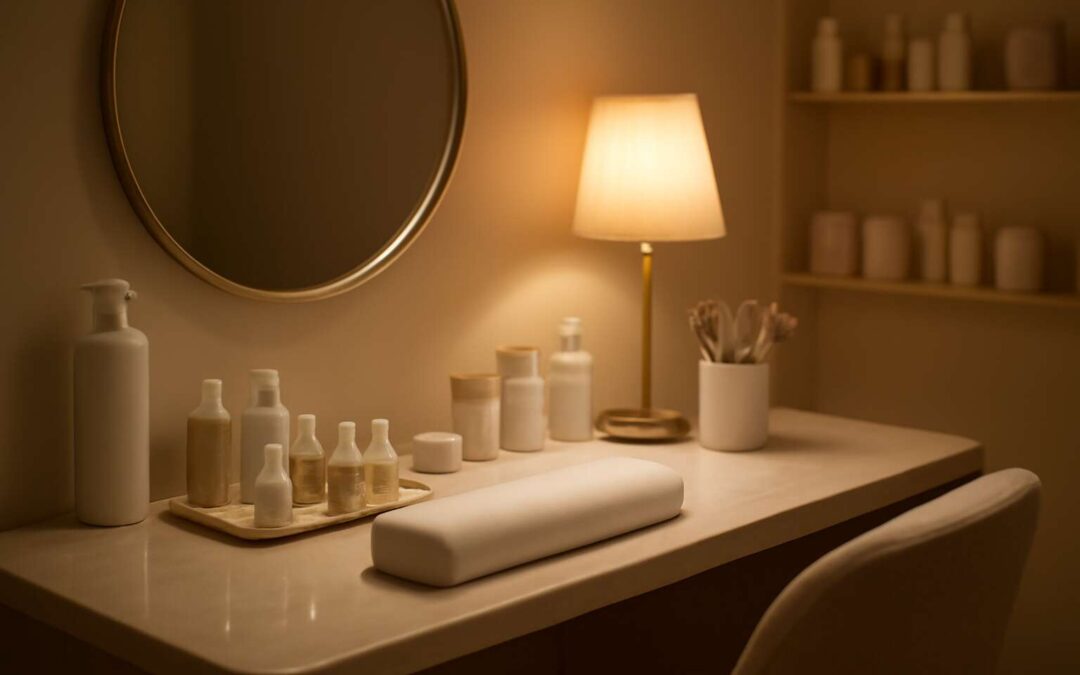 Captivating beauty salon table view that elevates your pampering experience